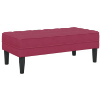 Produktbild för bänk med kudde Vinröd 113 x 57 x 39 cm Sammet