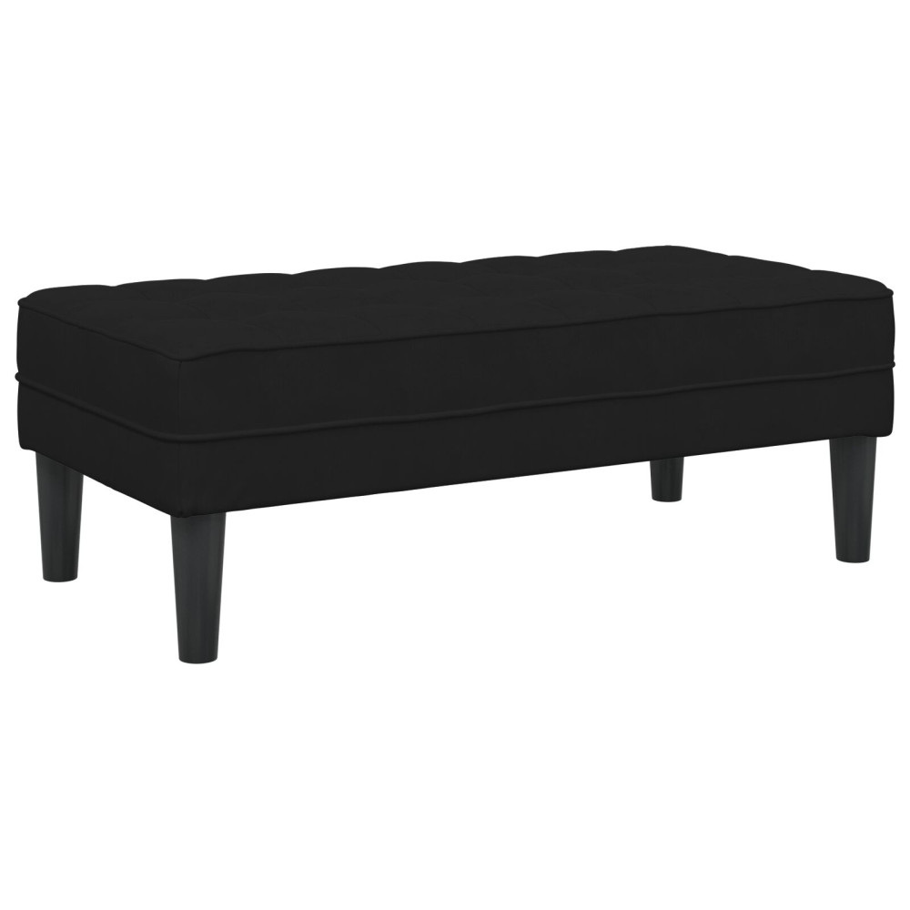 Produktbild för bänk med kudde Svart 113 x 57 x 39 cm Sammet