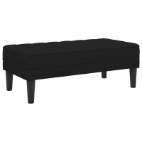 Produktbild för bänk med kudde Svart 113 x 57 x 39 cm Sammet