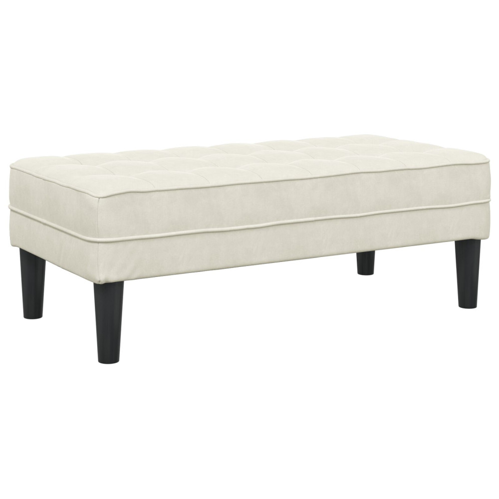 Produktbild för bänk med kudde Kräm 113 x 57 x 39 cm Sammet