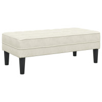 Produktbild för bänk med kudde Kräm 113 x 57 x 39 cm Sammet