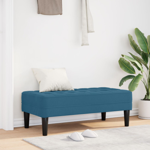 vidaXL bänk med kudde Blå 113 x 57 x 39 cm Sammet