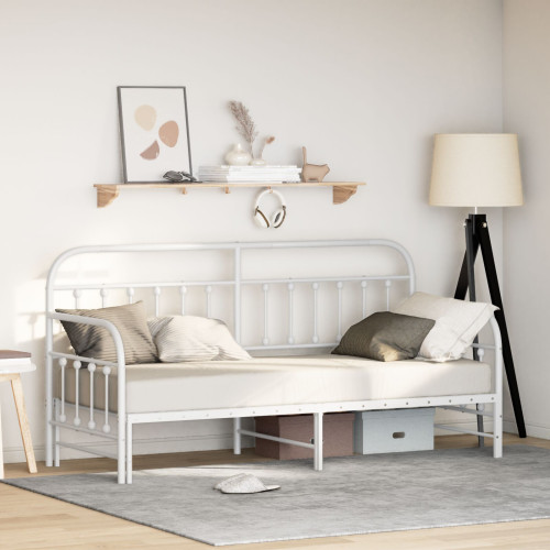 vidaXL Dagbäddram Vit 80 x 200 cm Pulverlackerat stål - Sängar & Sängramar