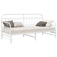 Produktbild för Dagbäddram Vit 100 x 190 cm Pulverlackerat stål