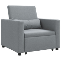 Produktbild för Utdragbar soffbed enkel med hjul Ljusgrå 90 x 165 x 87 cm tyg