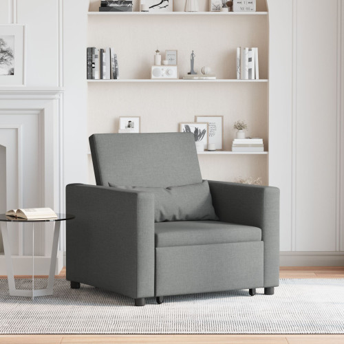 vidaXL Utdragbar soffbed enkel med hjul Mörkgrå 90 x 165 x 87 cm tyg