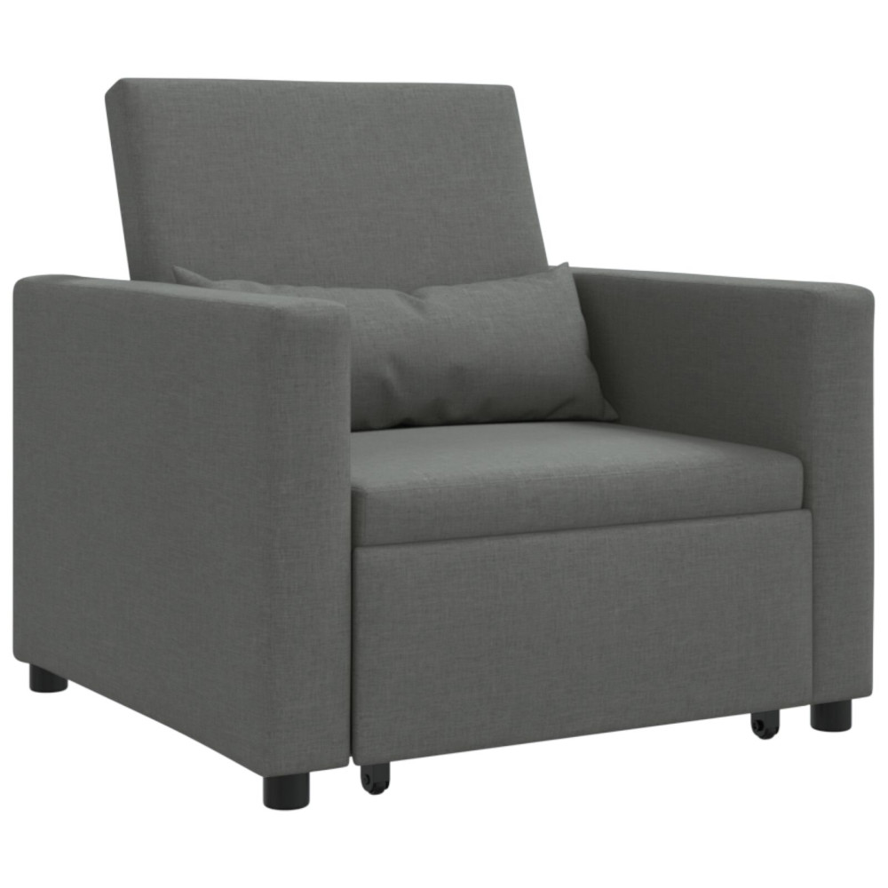 Produktbild för Utdragbar soffbed enkel med hjul Mörkgrå 90 x 165 x 87 cm tyg