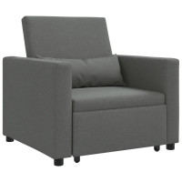 Produktbild för Utdragbar soffbed enkel med hjul Mörkgrå 90 x 165 x 87 cm tyg