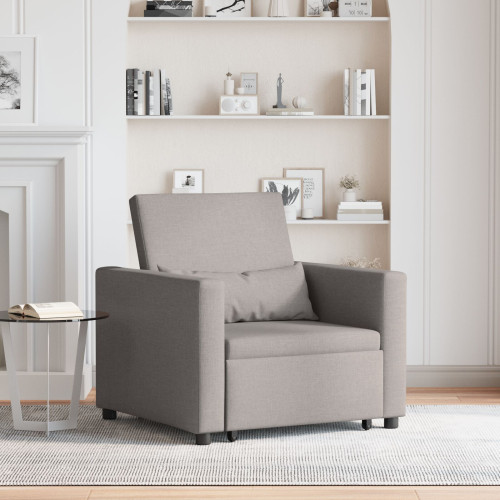 vidaXL Utdragbar soffbed enkel med hjul Taupe 90 x 165 x 87 cm tyg
