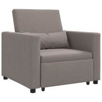 Produktbild för Utdragbar soffbed enkel med hjul Taupe 90 x 165 x 87 cm tyg