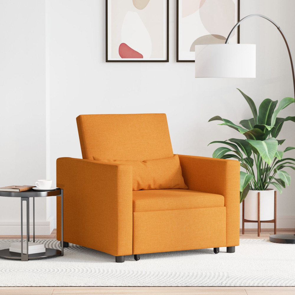 Produktbild för Utdragbar soffbed enkel med hjul Mörk gul 90 x 165 x 87 cm tyg