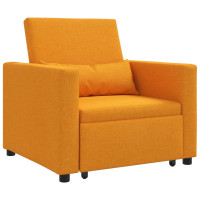 Produktbild för Utdragbar soffbed enkel med hjul Mörk gul 90 x 165 x 87 cm tyg