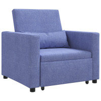 Produktbild för Utdragbar soffbed enkel med hjul Jeansblå 90 x 165 x 87 cm tyg