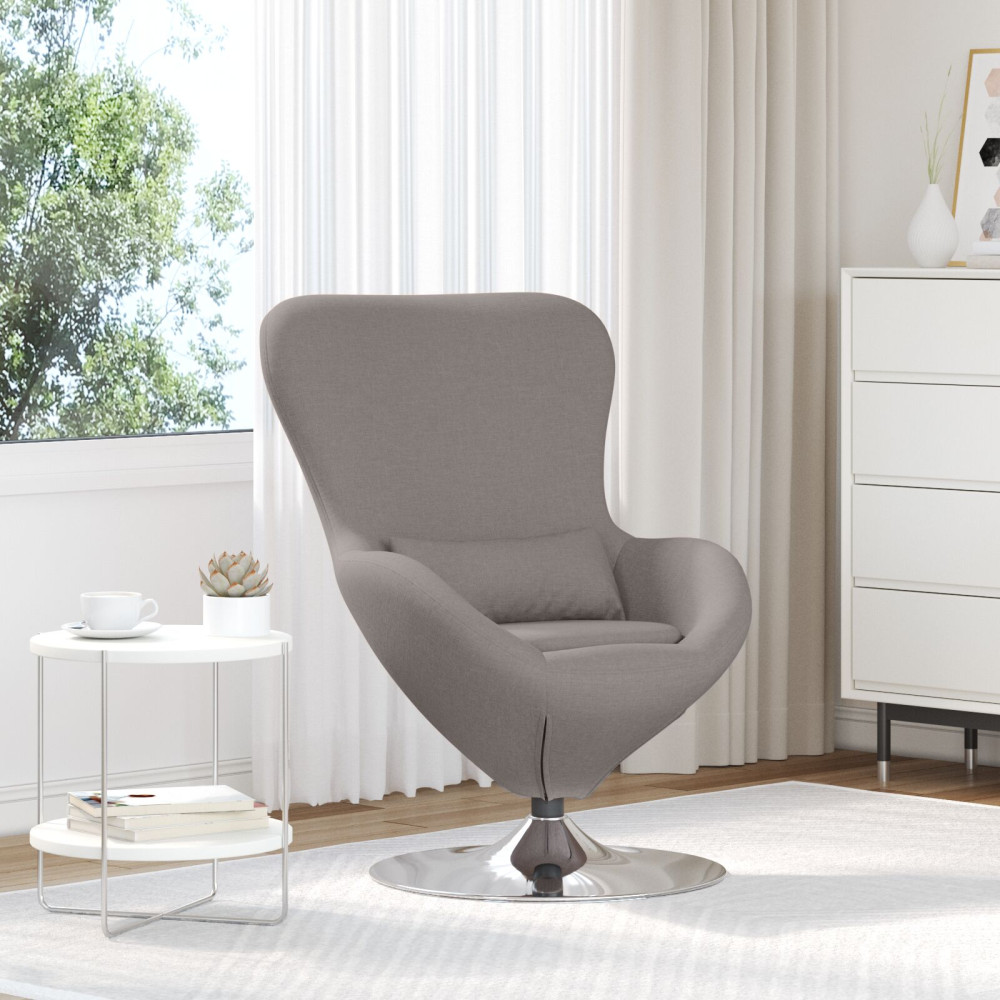 Produktbild för Äggfåtölj Taupe 63 x 73 x 90 cm tyg