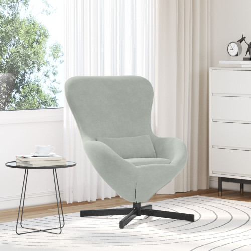 vidaXL Äggfåtölj Ljusgrå 63 x 73 x 90 cm Sammet