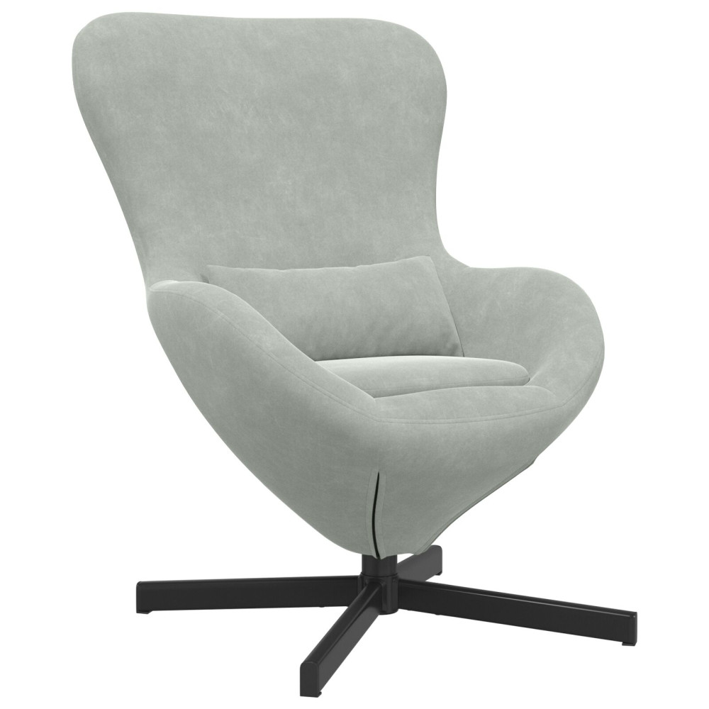 Produktbild för Äggfåtölj Ljusgrå 63 x 73 x 90 cm Sammet
