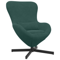 Produktbild för Äggfåtölj Mörkgrön 63 x 73 x 90 cm Sammet