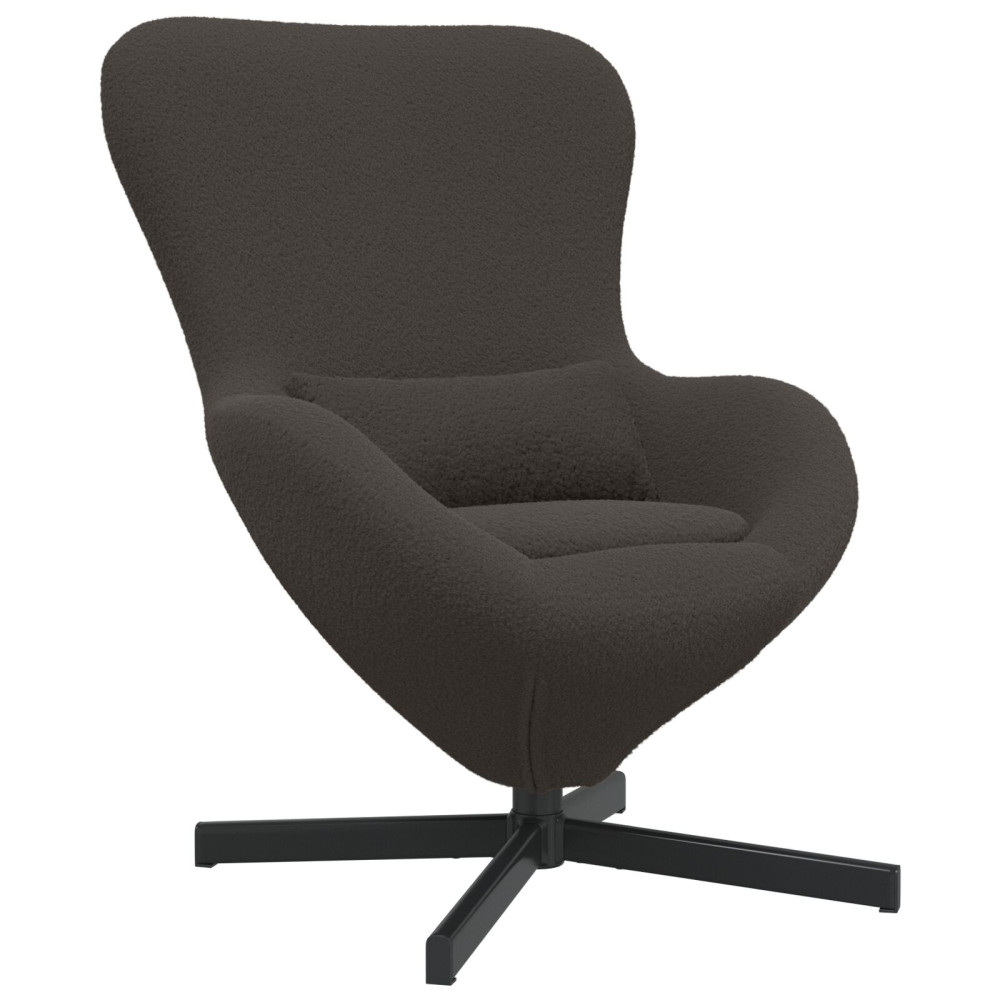 Produktbild för Äggfåtölj Mörkgrå 63 x 73 x 90 cm tyg