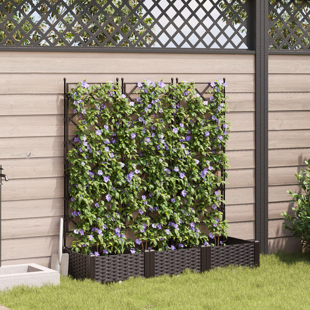 Produktbild för Trädgårdsplanterare 3 st Brun 120 x 40 x 125,5 cm PP