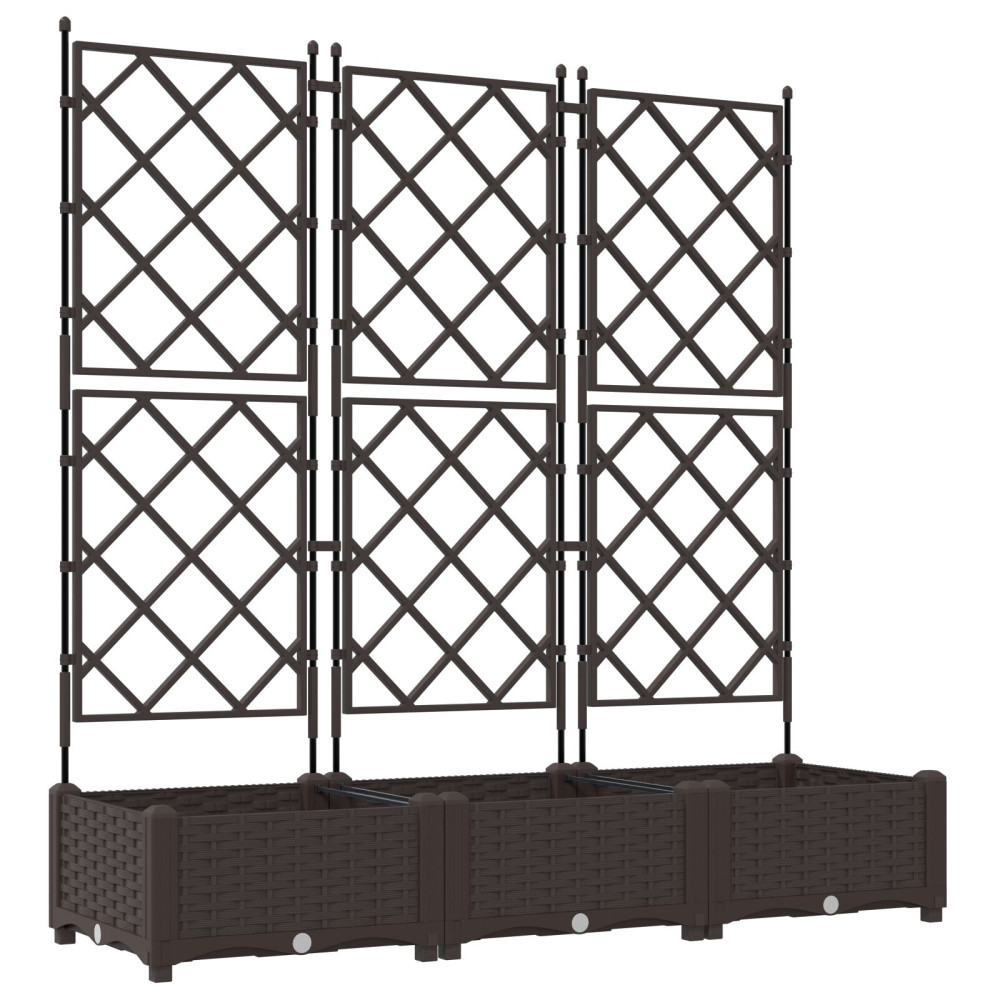 Produktbild för Trädgårdsplanterare 3 st Brun 120 x 40 x 125,5 cm PP
