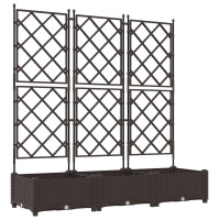 Produktbild för Trädgårdsplanterare 3 st Brun 120 x 40 x 125,5 cm PP