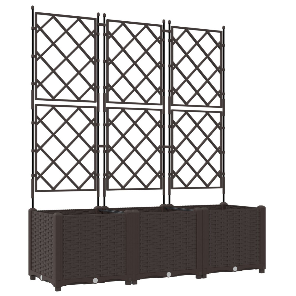 Produktbild för Trädgårdsplanterare 3 st Brun 120 x 40 x 143 cm PP