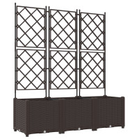 Produktbild för Trädgårdsplanterare 3 st Brun 120 x 40 x 143 cm PP
