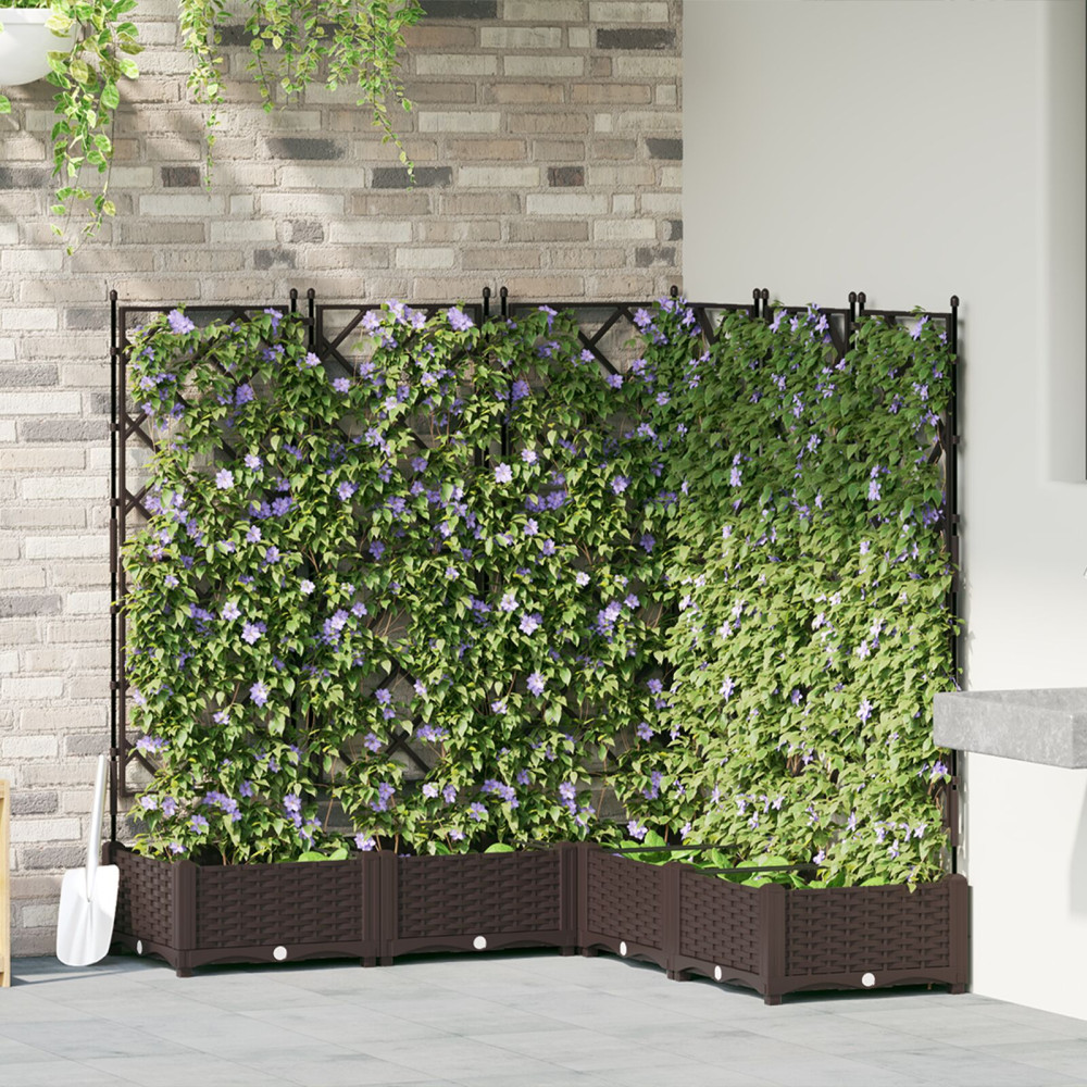 Produktbild för Trädgårdsplanterare 5 st Brun 120 x 120 x 125,5 cm PP