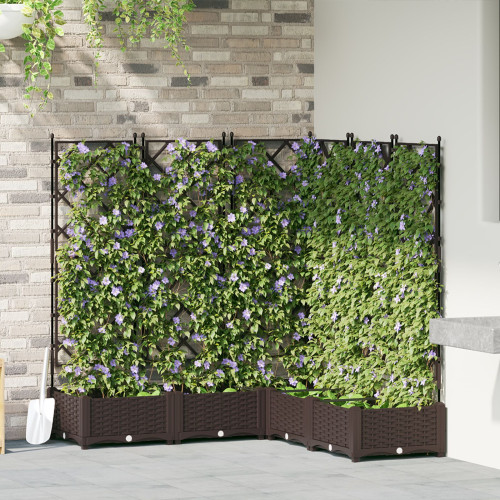 vidaXL Trädgårdsplanterare 5 st Brun 120 x 120 x 125,5 cm PP