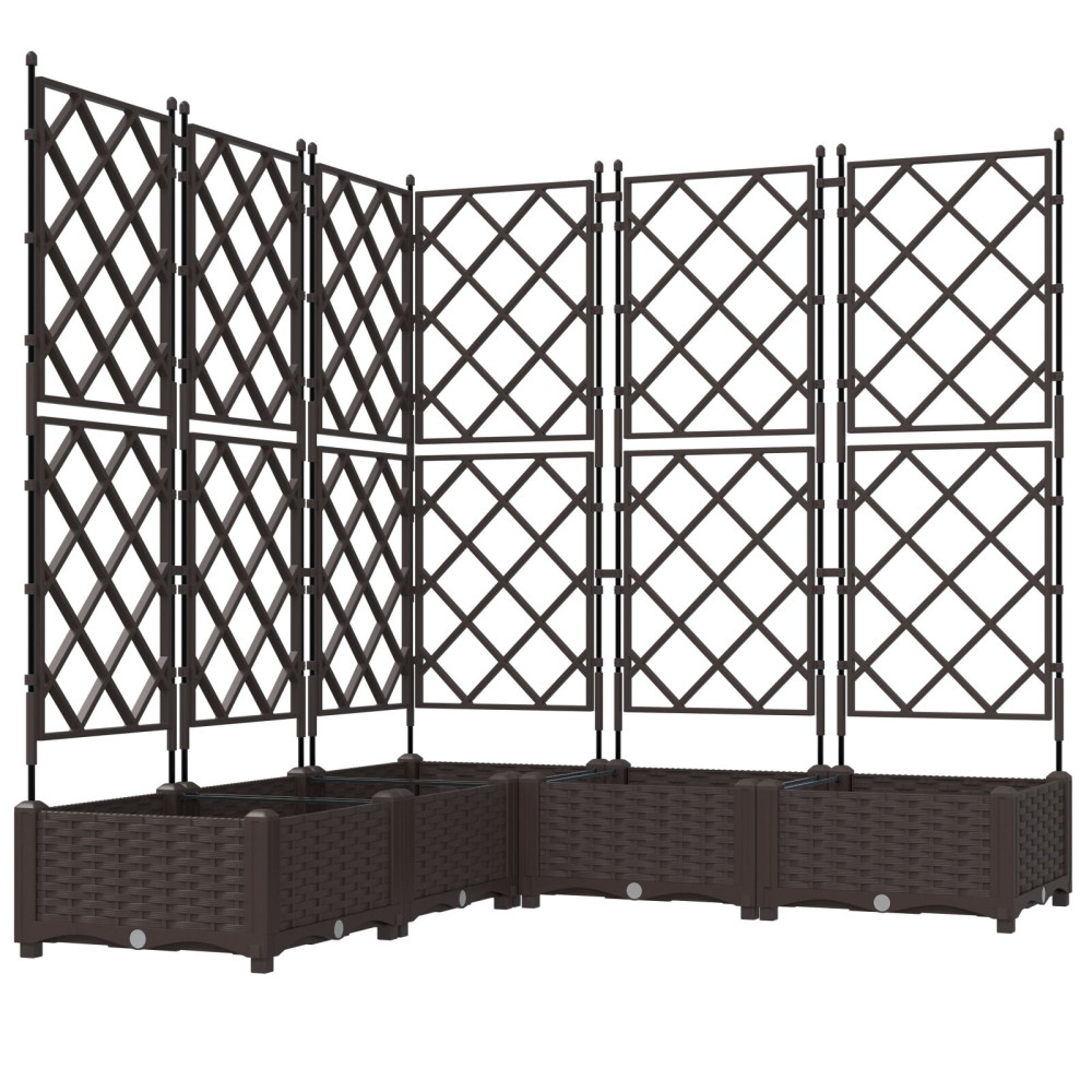 Produktbild för Trädgårdsplanterare 5 st Brun 120 x 120 x 125,5 cm PP