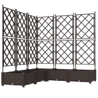 Produktbild för Trädgårdsplanterare 5 st Brun 120 x 120 x 125,5 cm PP