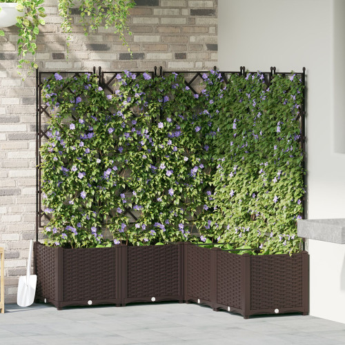 vidaXL Trädgårdsplanterare 5 st Brun 120 x 120 x 143 cm PP