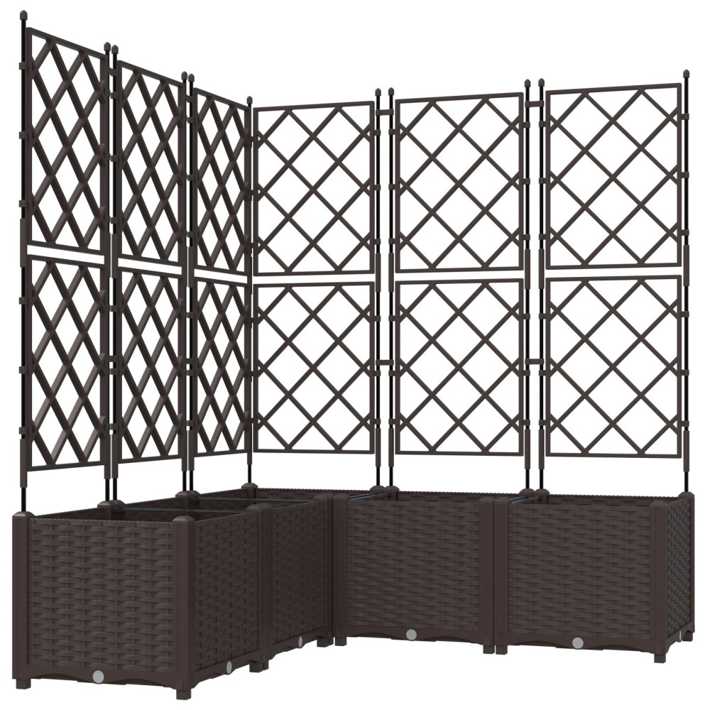 Produktbild för Trädgårdsplanterare 5 st Brun 120 x 120 x 143 cm PP