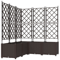 Produktbild för Trädgårdsplanterare 5 st Brun 120 x 120 x 143 cm PP