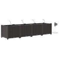 Produktbild för Trädgårdsplanterare 4 st Brun 160 x 40 x 37,5 cm PP