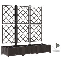Produktbild för Trädgårdsplanterare 3 st Brun 120 x 40 x 126 cm PP
