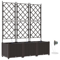 Produktbild för Trädgårdsplanterare 3 st Brun 120 x 40 x 142 cm PP