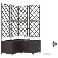 Produktbild för Trädgårdsplanterare 3 st Brun 80 x 80 x 142 cm PP