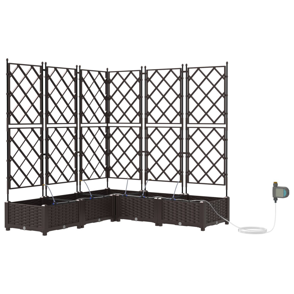 Produktbild för Trädgårdsplanterare 5 st Brun 120 x 120 x 126 cm PP