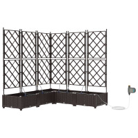Produktbild för Trädgårdsplanterare 5 st Brun 120 x 120 x 126 cm PP