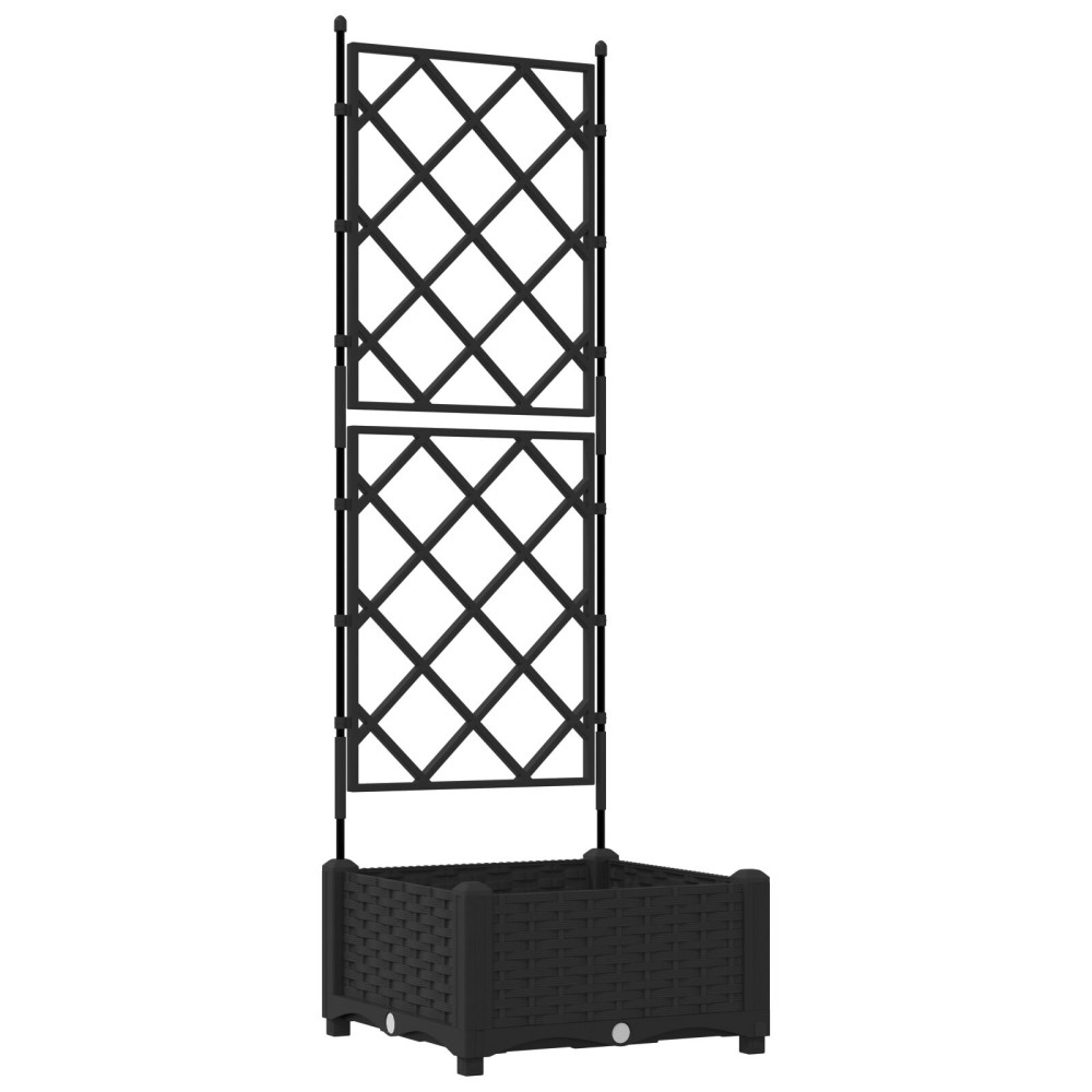 Produktbild för Trädgårdsplanterare Svart 40 x 40 x 125,5 cm PP