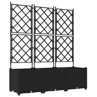 Produktbild för Trädgårdsplanterare 3 st Svart 120 x 40 x 143 cm PP