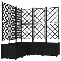 Produktbild för Trädgårdsplanterare 5 st Svart 120 x 120 x 143 cm PP