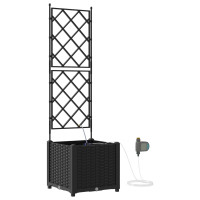 Produktbild för Trädgårdsplanterare Svart 40 x 40 x 142 cm PP