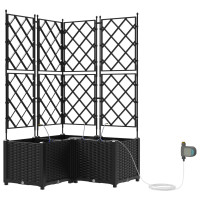 Produktbild för Trädgårdsplanterare 3 st Svart 80 x 80 x 142 cm PP