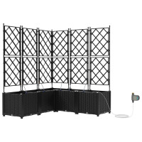 Produktbild för Trädgårdsplanterare 5 st Svart 120 x 120 x 142 cm PP