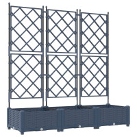 Produktbild för Trädgårdsplanterare 3 st Grå 120 x 40 x 125,5 cm PP