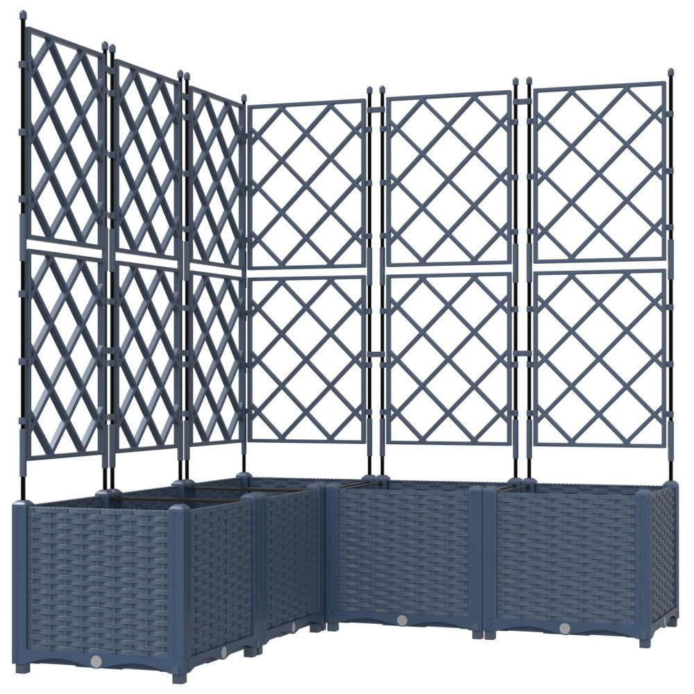 Produktbild för Trädgårdsplanterare 5 st Grå 120 x 120 x 143 cm PP