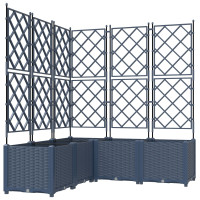Produktbild för Trädgårdsplanterare 5 st Grå 120 x 120 x 143 cm PP