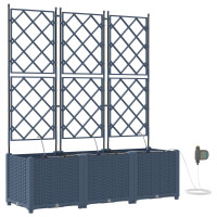 Produktbild för Trädgårdsplanterare 3 st Grå 120 x 40 x 142 cm PP